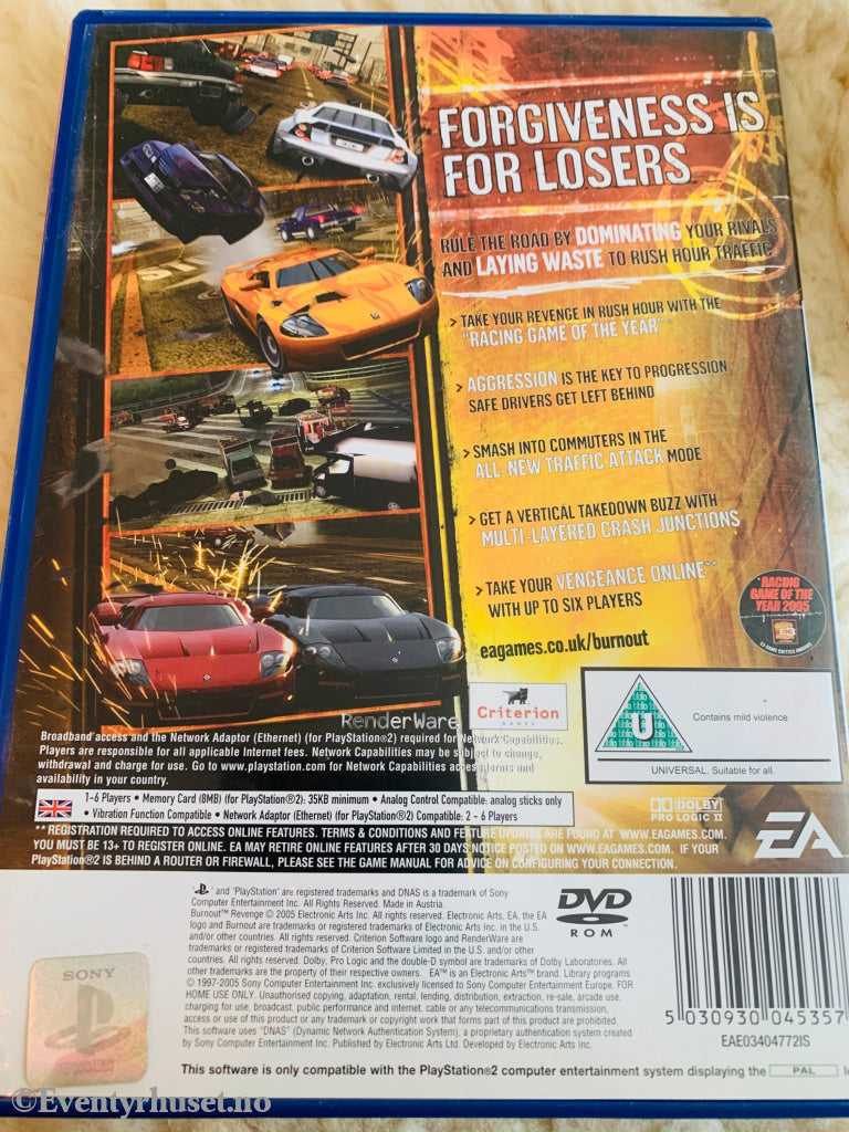 Burnout Revenge. PS2.