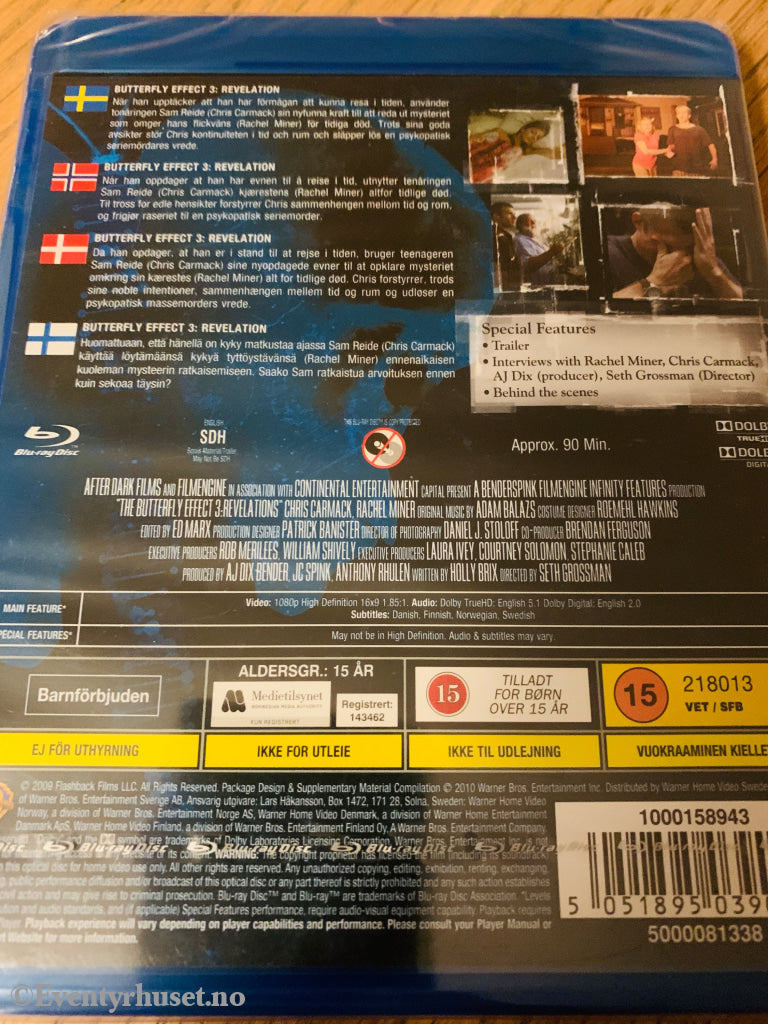 Butterfly Effect 3 Revelation. Blu-ray. Ny i plast! Blu-ray Disc