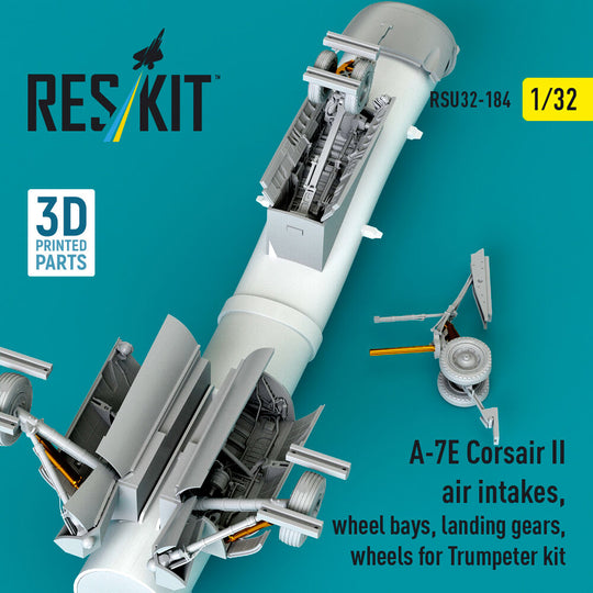 A-7E Corsair II air intakes, wheel bays, landing gears, wheels for Trumpeter kit (3D Printed)