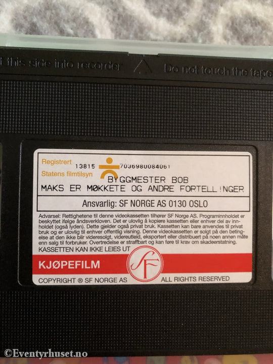 Byggmester Bob. 1998. Maks Er Møkkete Og Andre Fortellinger. Vhs. Vhs