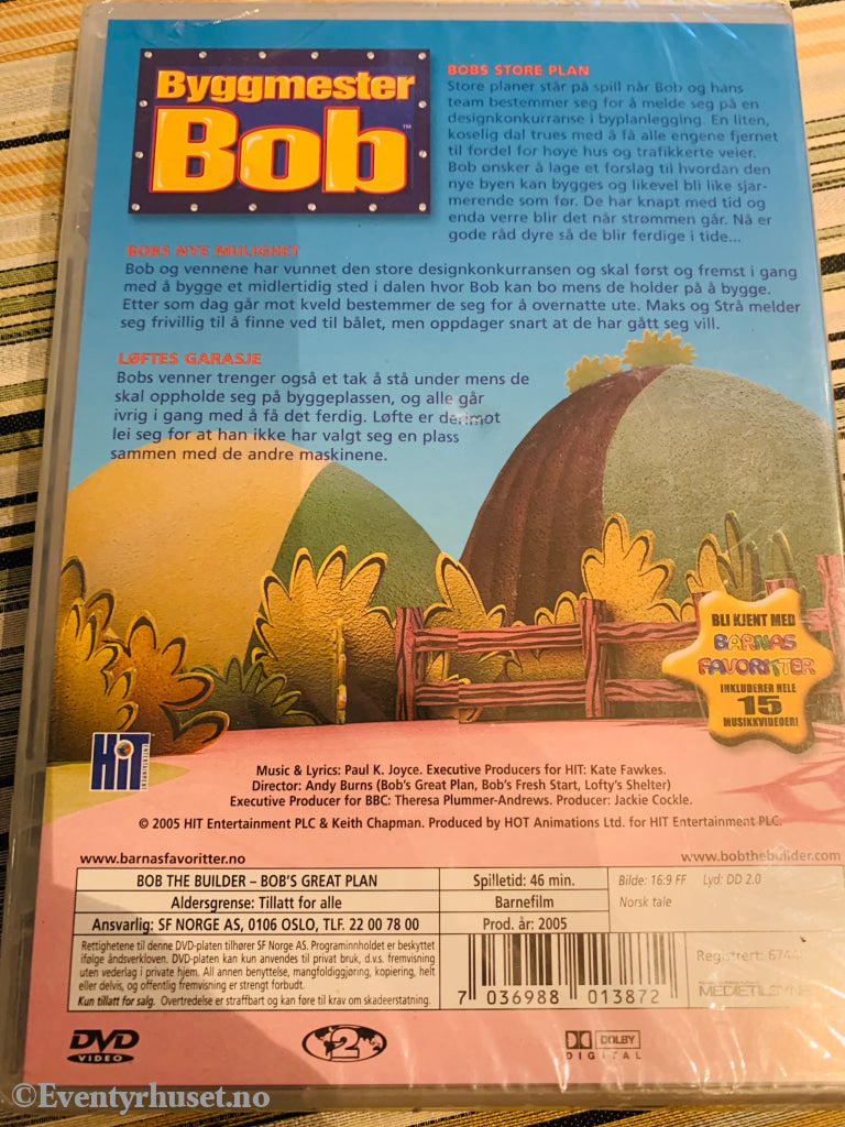 Byggmester Bob. 2005. Bobs Store Plan Og Andre Fortellinger. Dvd. Ny I Plast! Dvd