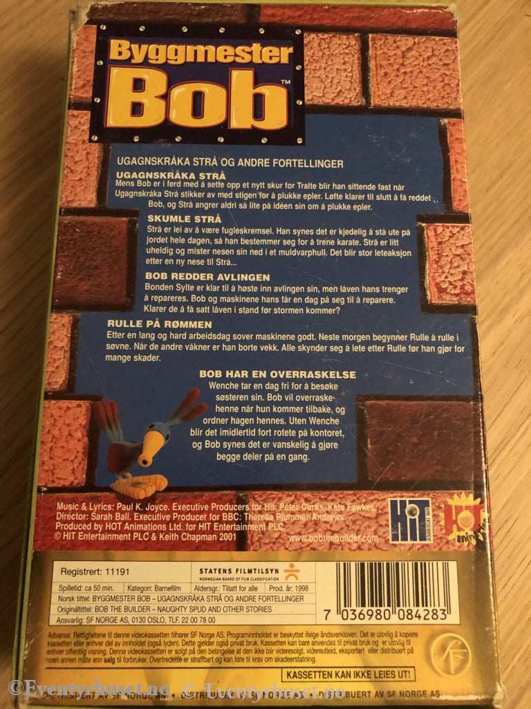 Byggmester Bob. Ugangskråka Strå Og Andre Fortellinger. 1998. Vhs. Spesialboks. Vhs