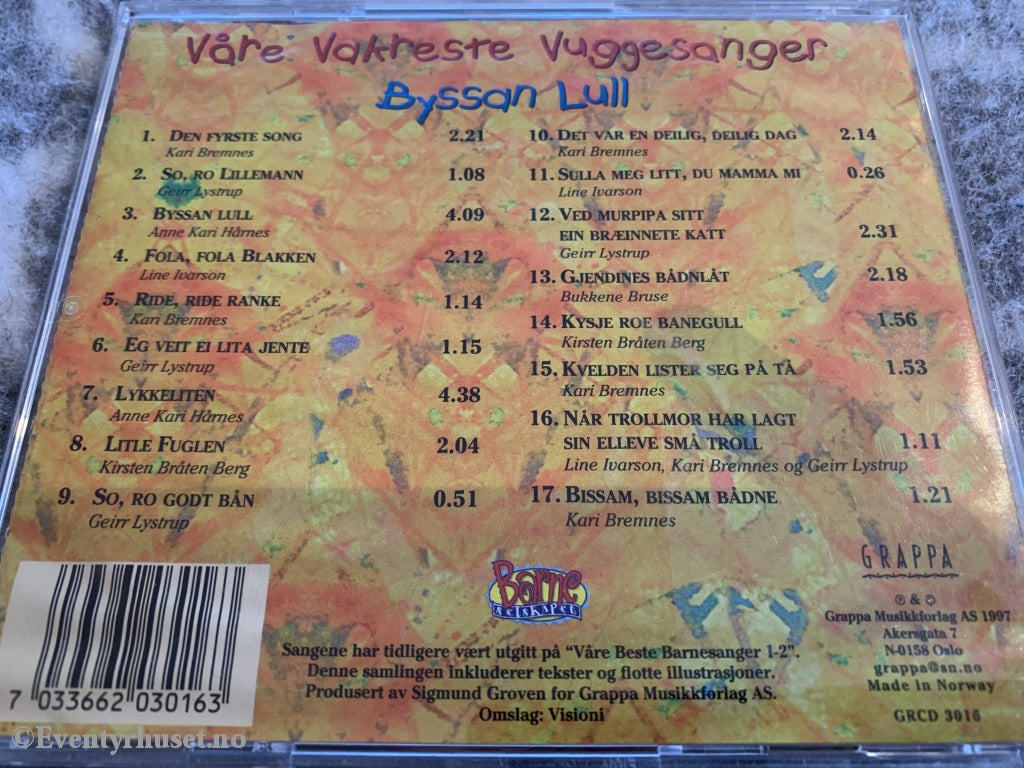 Byssan Lull - Våre Vakreste Vuggesanger. 1997. Cd. Cd