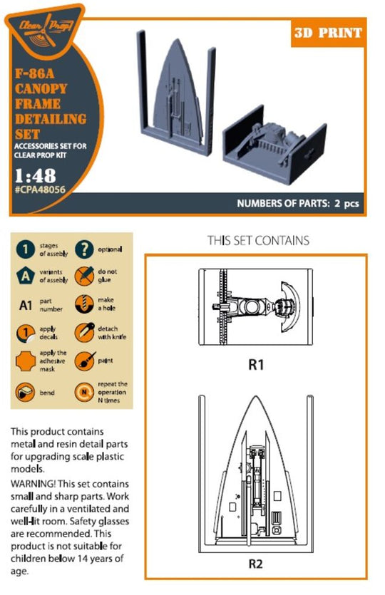 F-86A Canopy frame detailing set for CP kits