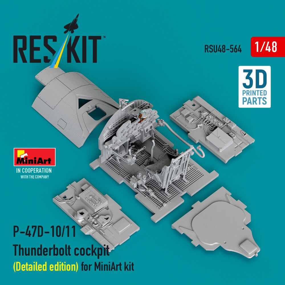 P-47D-10/11 Thunderbolt cockpit (Detailed edition) for MiniArt kit (3D Printed)