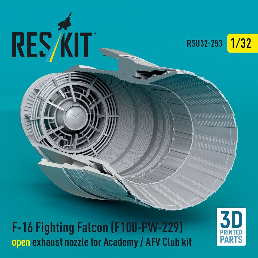 F-16 Fighting Falcon (F100-PW-229) open exhaust nozzle for Academy / AFV Club kit (3D Printed)