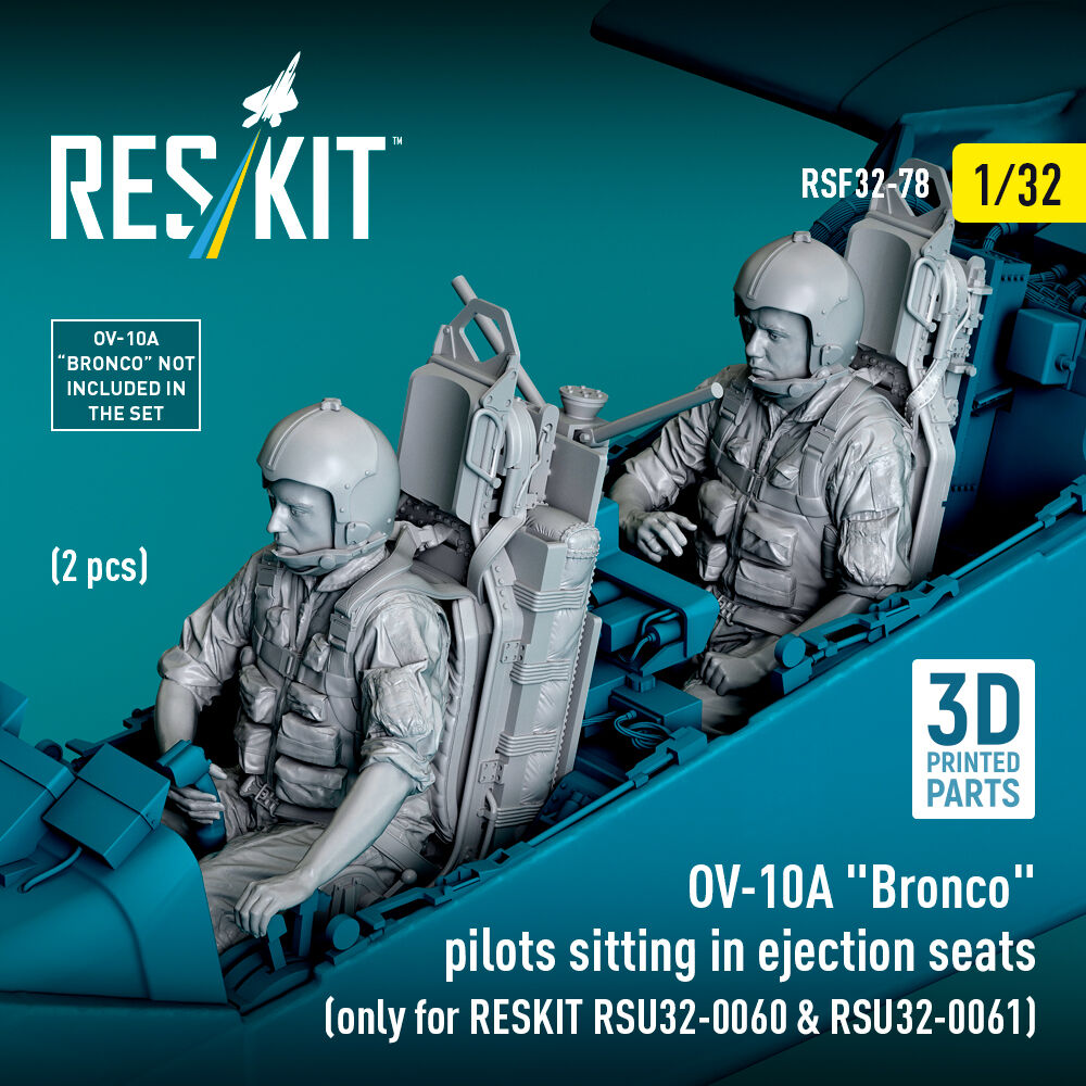 OV-10A Bronco pilots sitting in ejection seats (2 pcs) (only for RESKIT RSU32-0060 & RSU32-0061) (3D Printed)