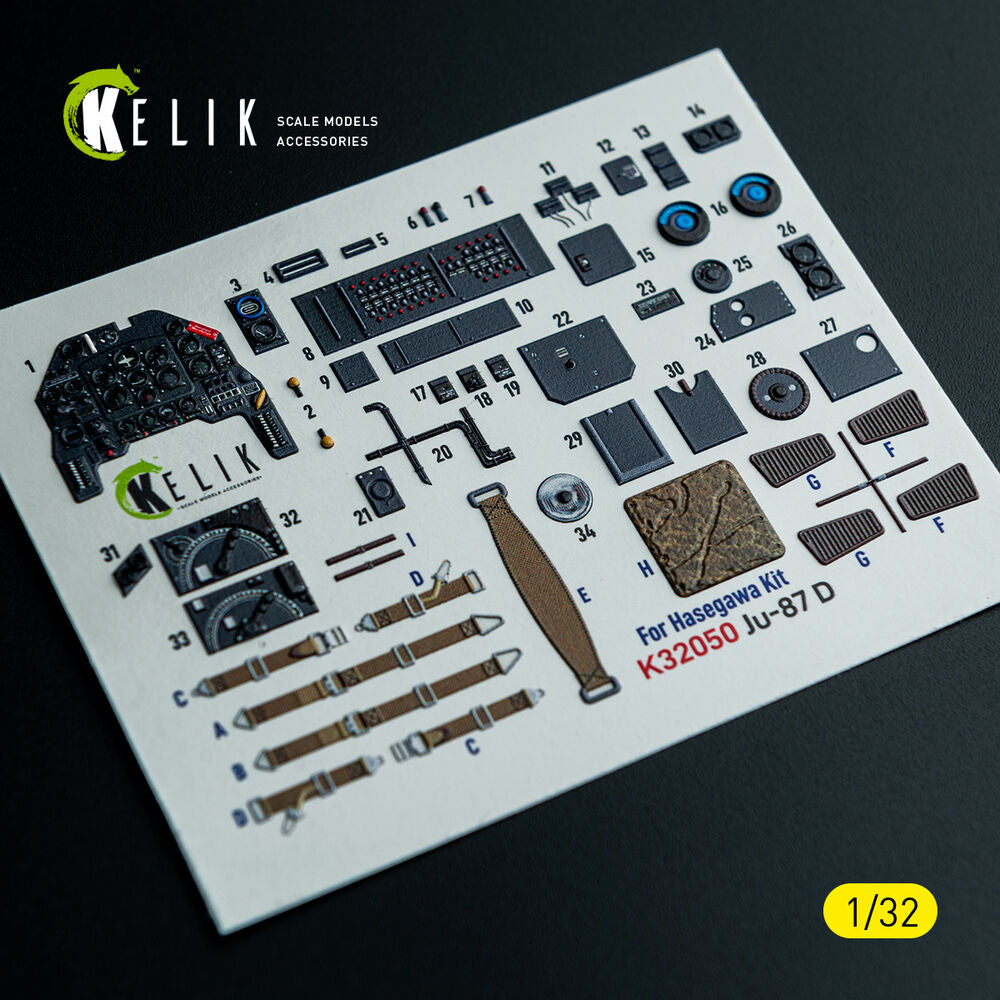 Ju-87D - interior 3D decals for Hasegawa kit