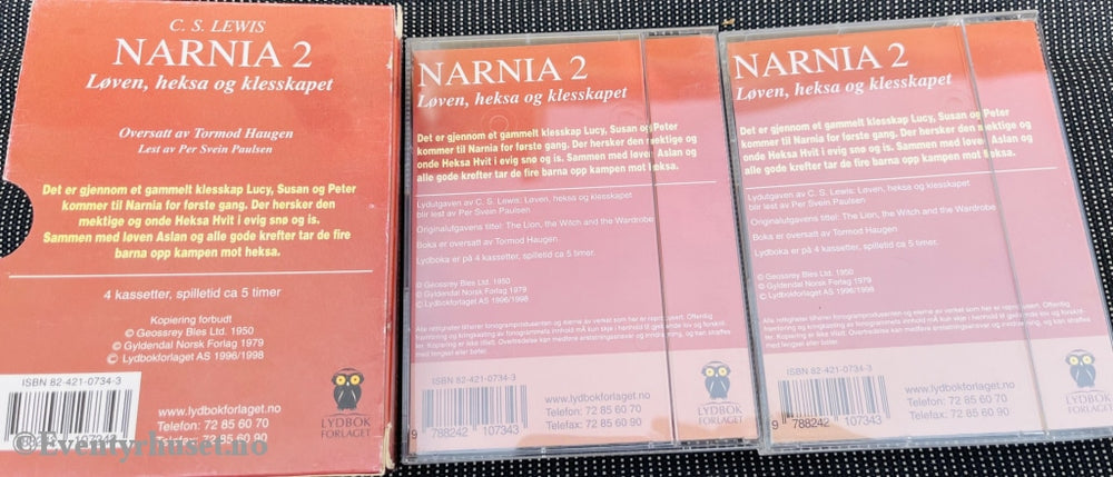 C. S. Lewis. Drømmen Om Narnia 2 - Løven Heksa Og Klesskapet. Lydbok På 4 Kassetter. Kassettbok