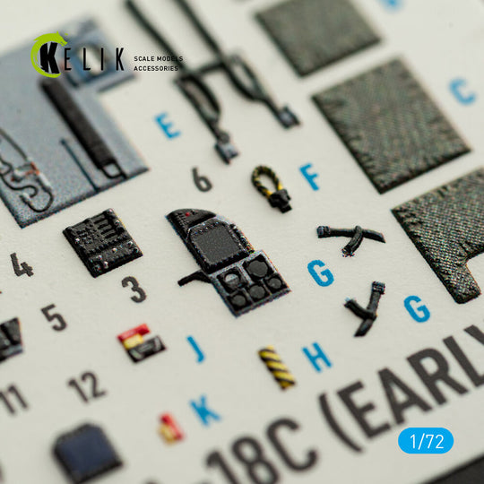 F/A-18C (EARLY) - interior 3D decals for Academy 12411