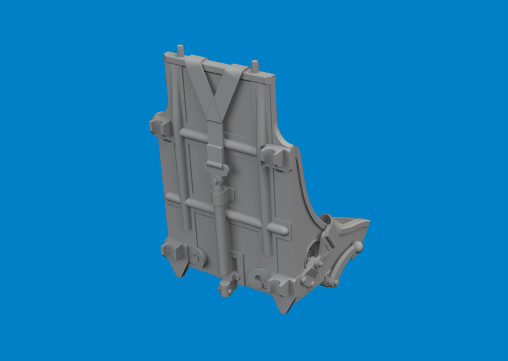 P-51B/C seat w/ integral belts Type 1 PRINT