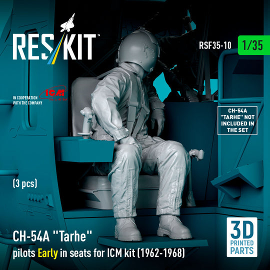 CH-54A Tarhe pilots Early in seats for ICM kit (1962-1968) (3 pcs) (3D Printed)