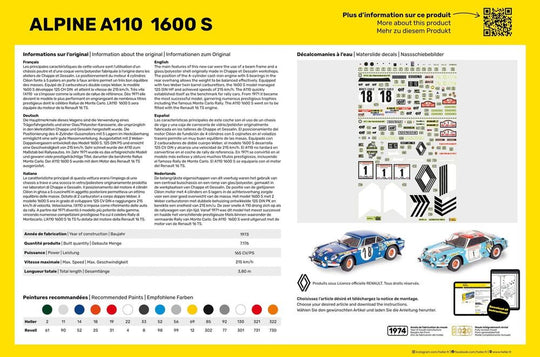 STARTER KIT Alpine A110 (1600S)