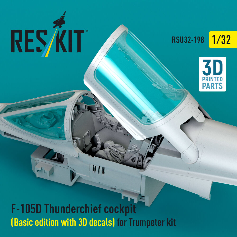 F-105D Thunderchief cockpit (Basic edition with 3D decals) for Trumpeter kit (3D Printed)