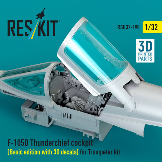 F-105D Thunderchief cockpit (Basic edition with 3D decals) for Trumpeter kit (3D Printed)
