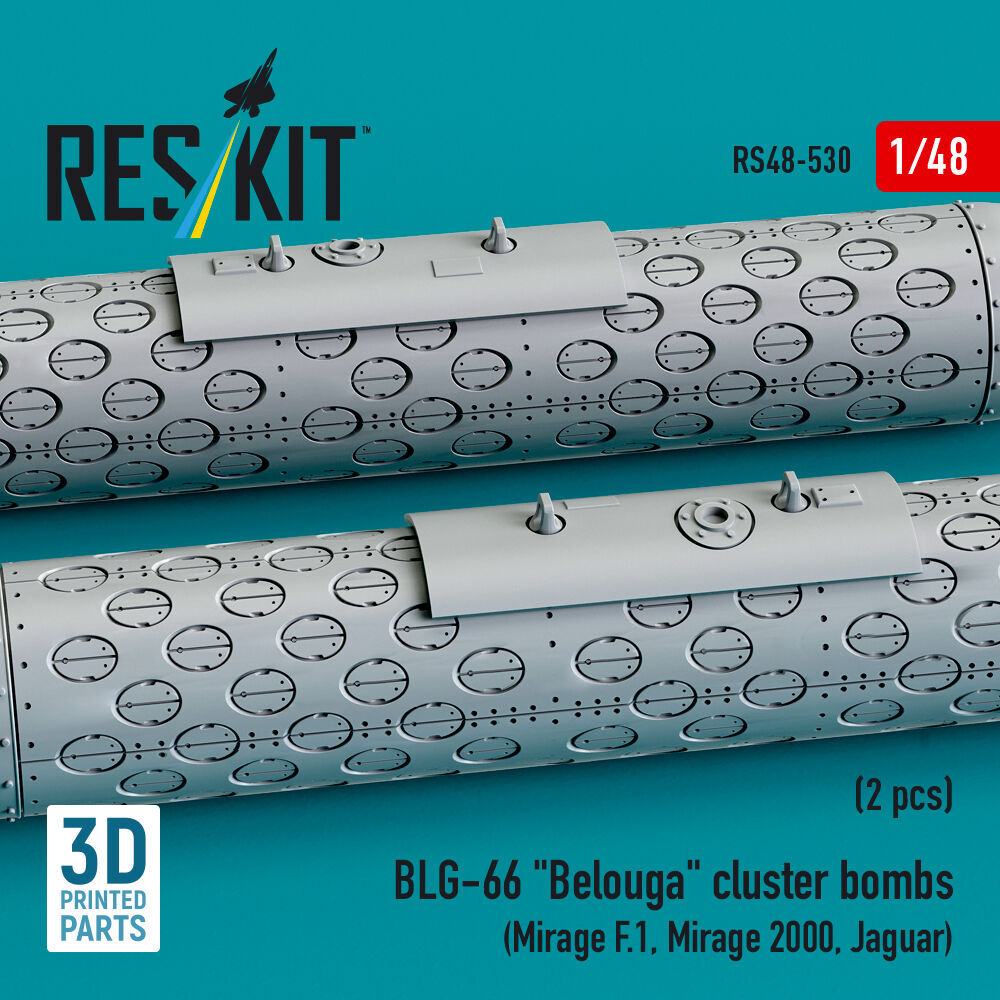 BLG-66 Belouga cluster bombs (2 pcs) (Mirage F.1, Mirage 2000, Jaguar) (3D Printed)