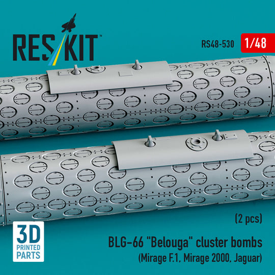 BLG-66 Belouga cluster bombs (2 pcs) (Mirage F.1, Mirage 2000, Jaguar) (3D Printed)