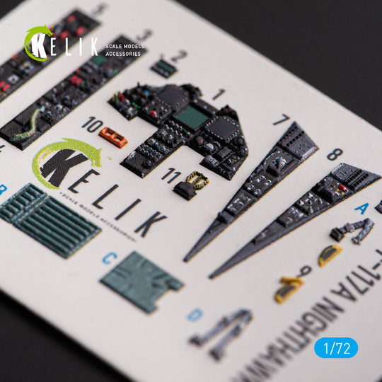F-117A NIGHTHAWK - interior 3D decals for Hasegawa kit
