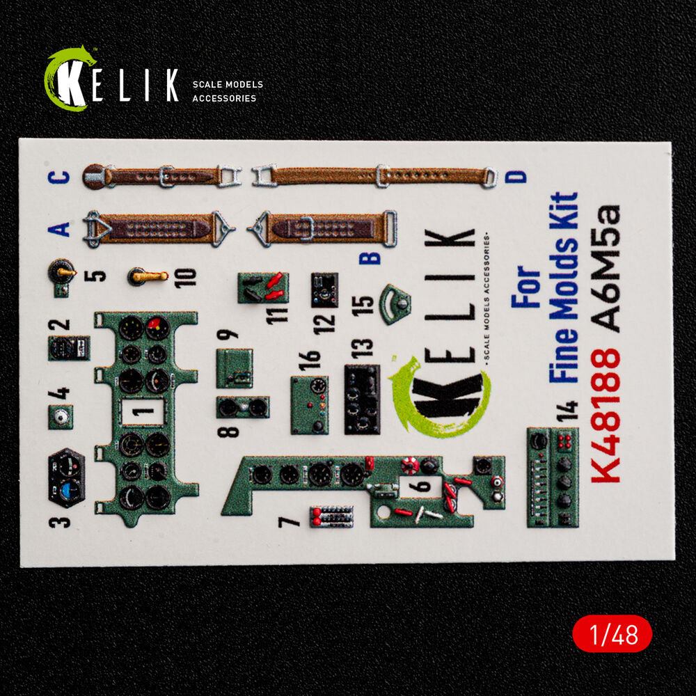 A6M5a - interior 3D decals for Fine Molds