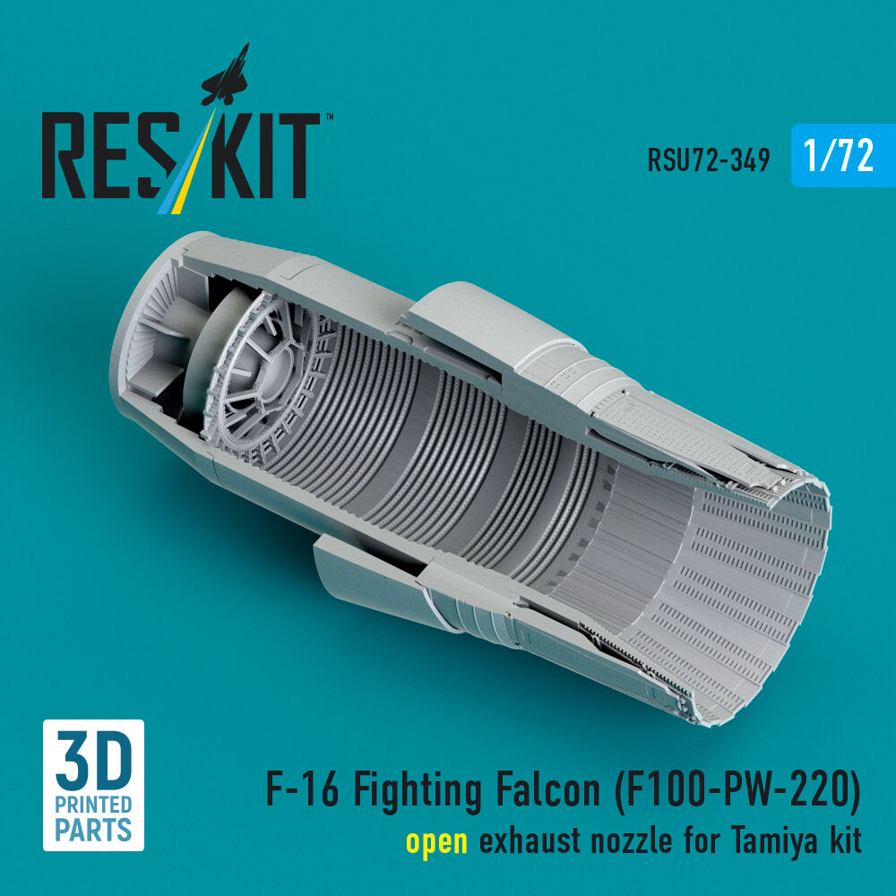 F-16 Fighting Falcon (F100-PW-220) open exhaust nozzle (3D Printed) for Tamiya