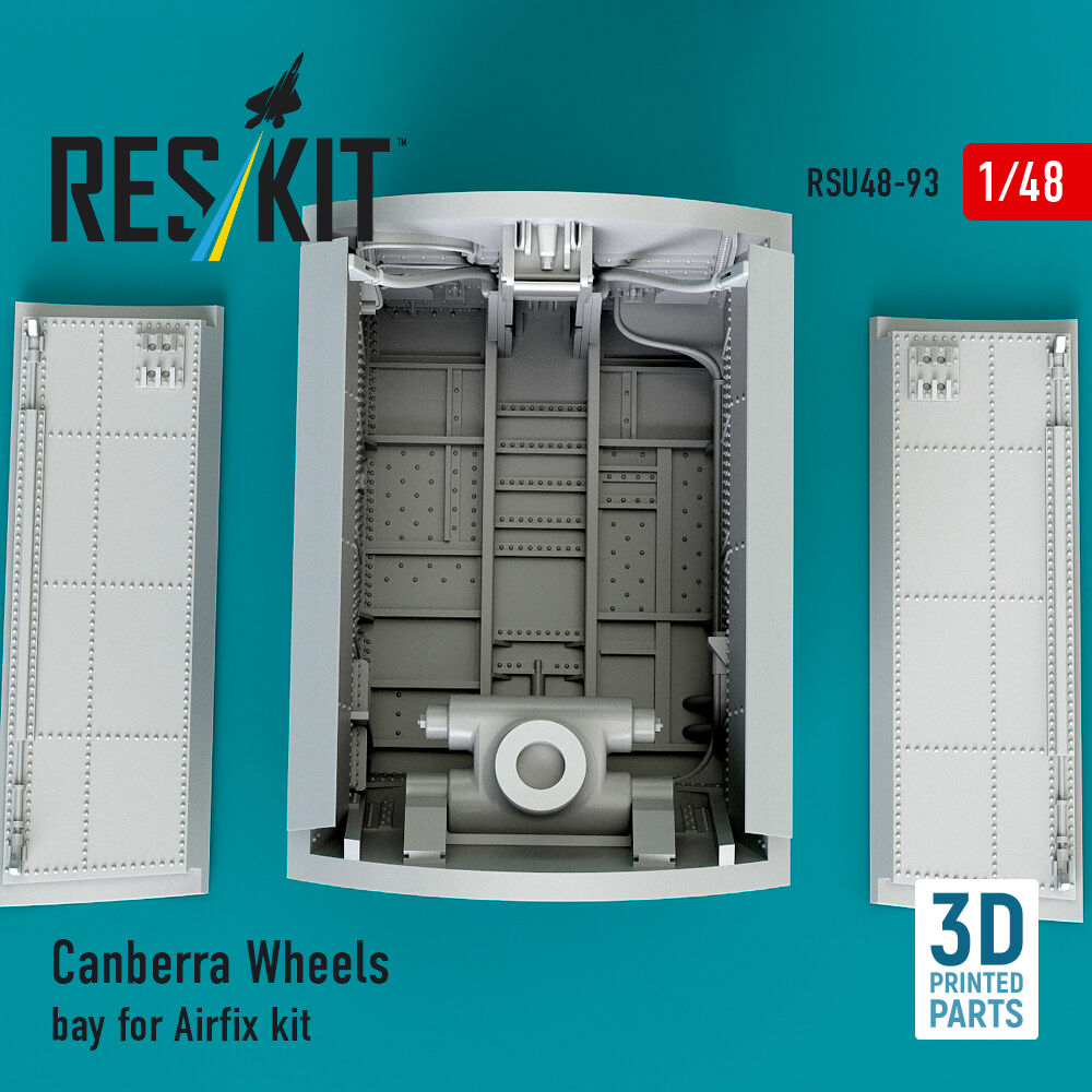 Canberra Wheels bay for Airfix kit (3D Printed)