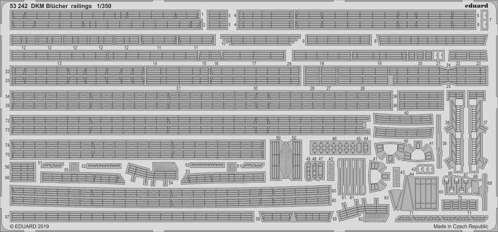 DKM Blücher railings for Trumpeter