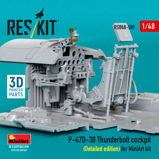 P-47D-30 Thunderbolt cockpit (Detailed edition) for MiniArt kit (3D Printed)
