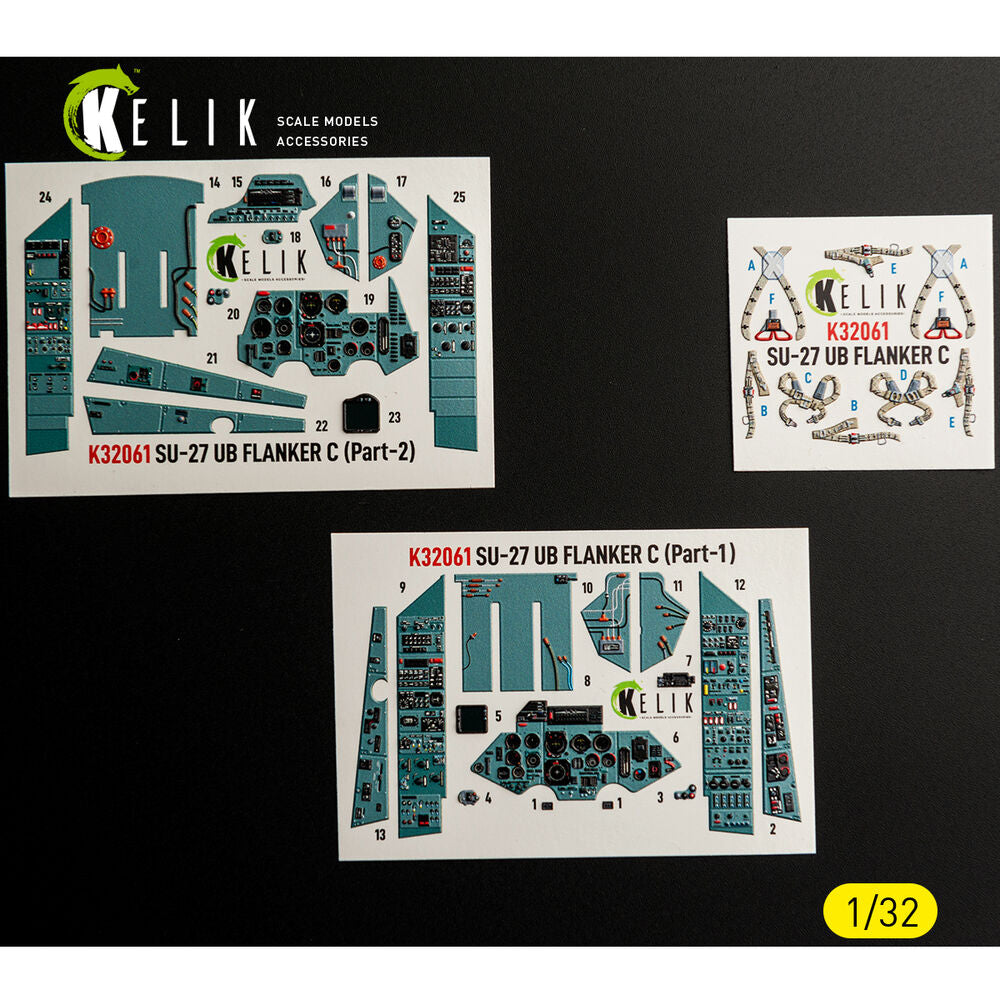 SU-27UB Flanker C - interior 3D decals for Trumpeter kit
