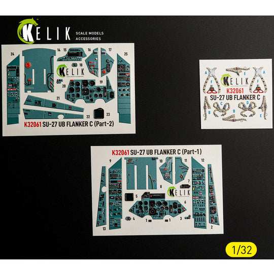 SU-27UB Flanker C - interior 3D decals for Trumpeter kit
