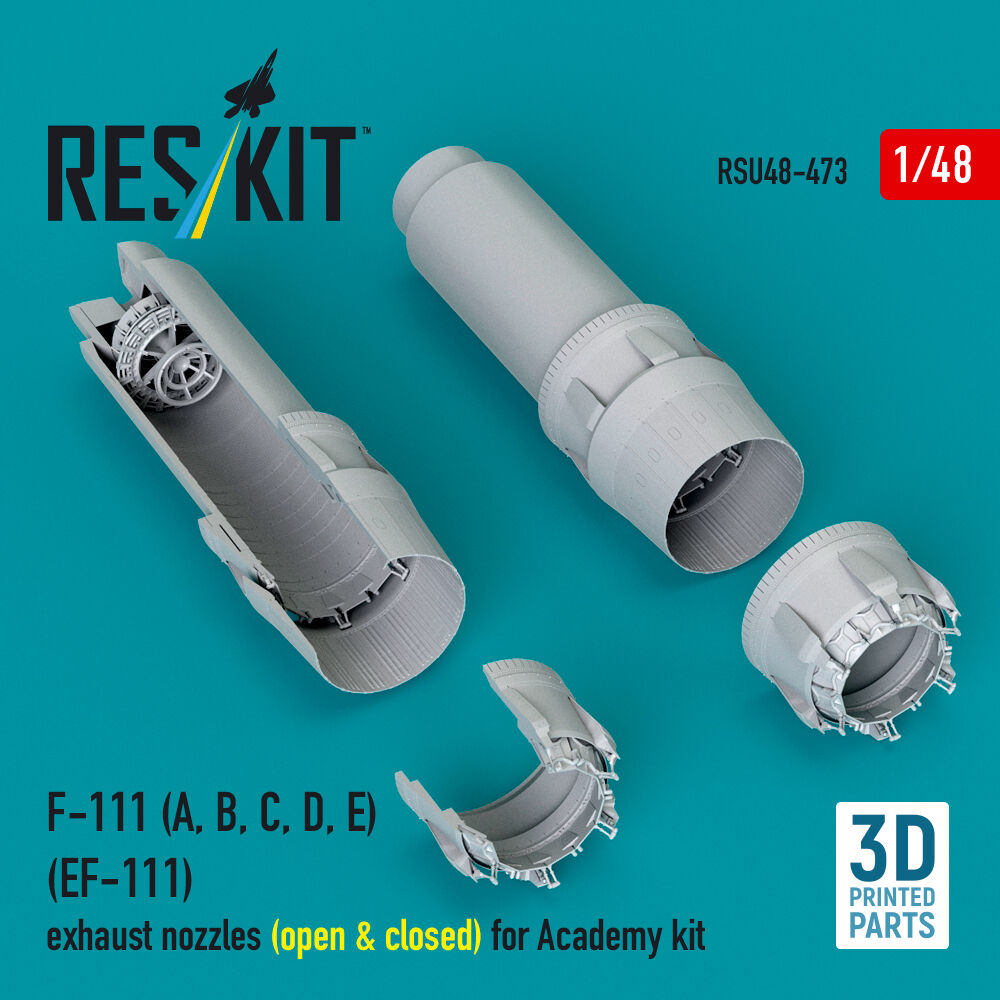 F-111 (A, B, C, D, E) (EF-111) exhaust nozzles (open & closed) for Academy kit (3D Printed)
