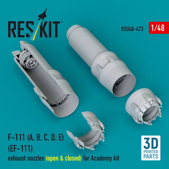 F-111 (A, B, C, D, E) (EF-111) exhaust nozzles (open & closed) for Academy kit (3D Printed)