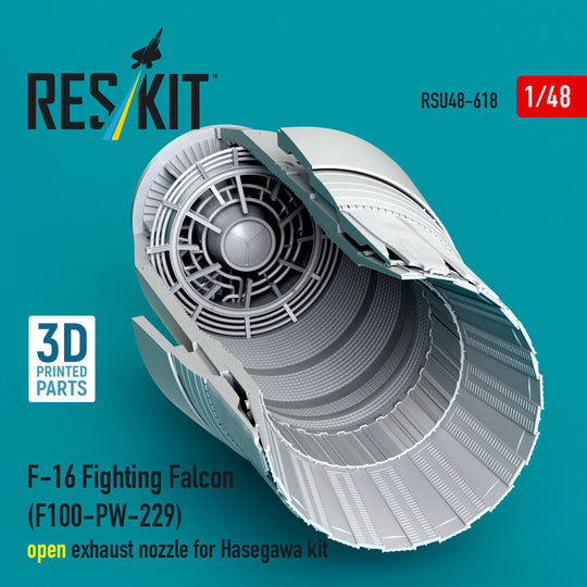 F-16 Fighting Falcon (F100-PW-229) open exhaust nozzle for Hasegawa kit (3D Printed)