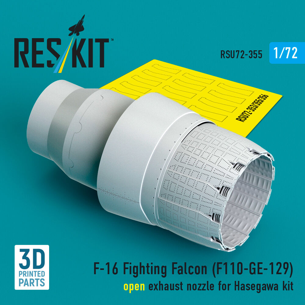 F-16 Fighting Falcon (F110-GE-129) open exhaust nozzle (3D Printed) for Hasegawa