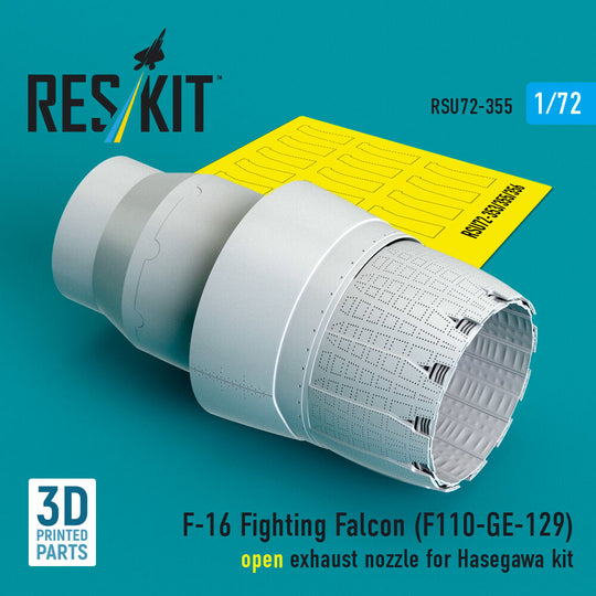F-16 Fighting Falcon (F110-GE-129) open exhaust nozzle (3D Printed) for Hasegawa