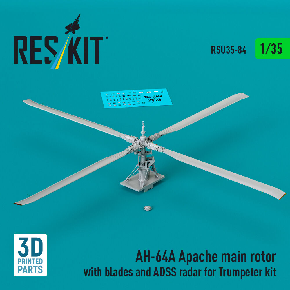 AH-64A Apache main rotor with blades and ADSS radar for Trumpeter kit (3D Printed)