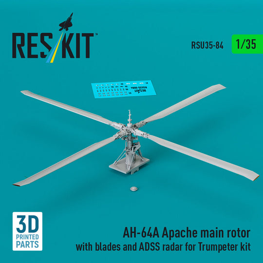 AH-64A Apache main rotor with blades and ADSS radar for Trumpeter kit (3D Printed)