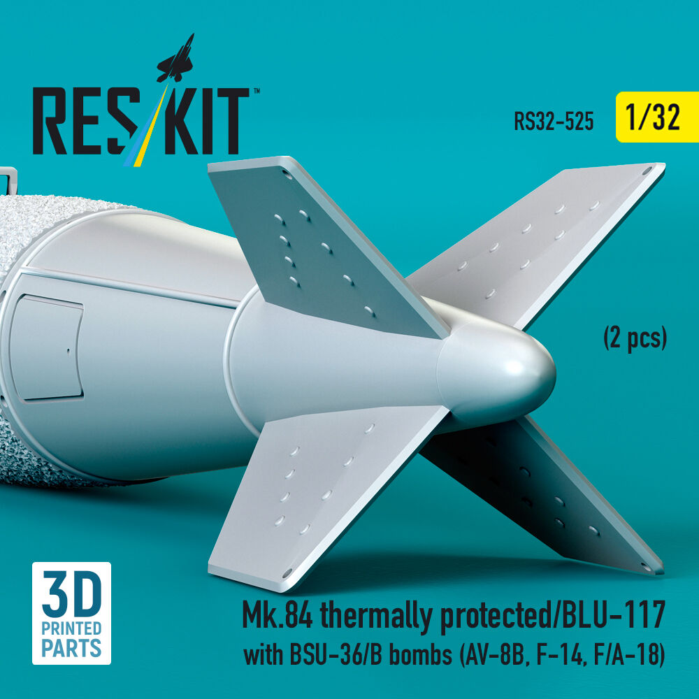 Mk.84 thermally protected/BLU-117 with BSU-36/B bombs (2 pcs) (AV-8B, F-14, F/A-18) (3D Printed)