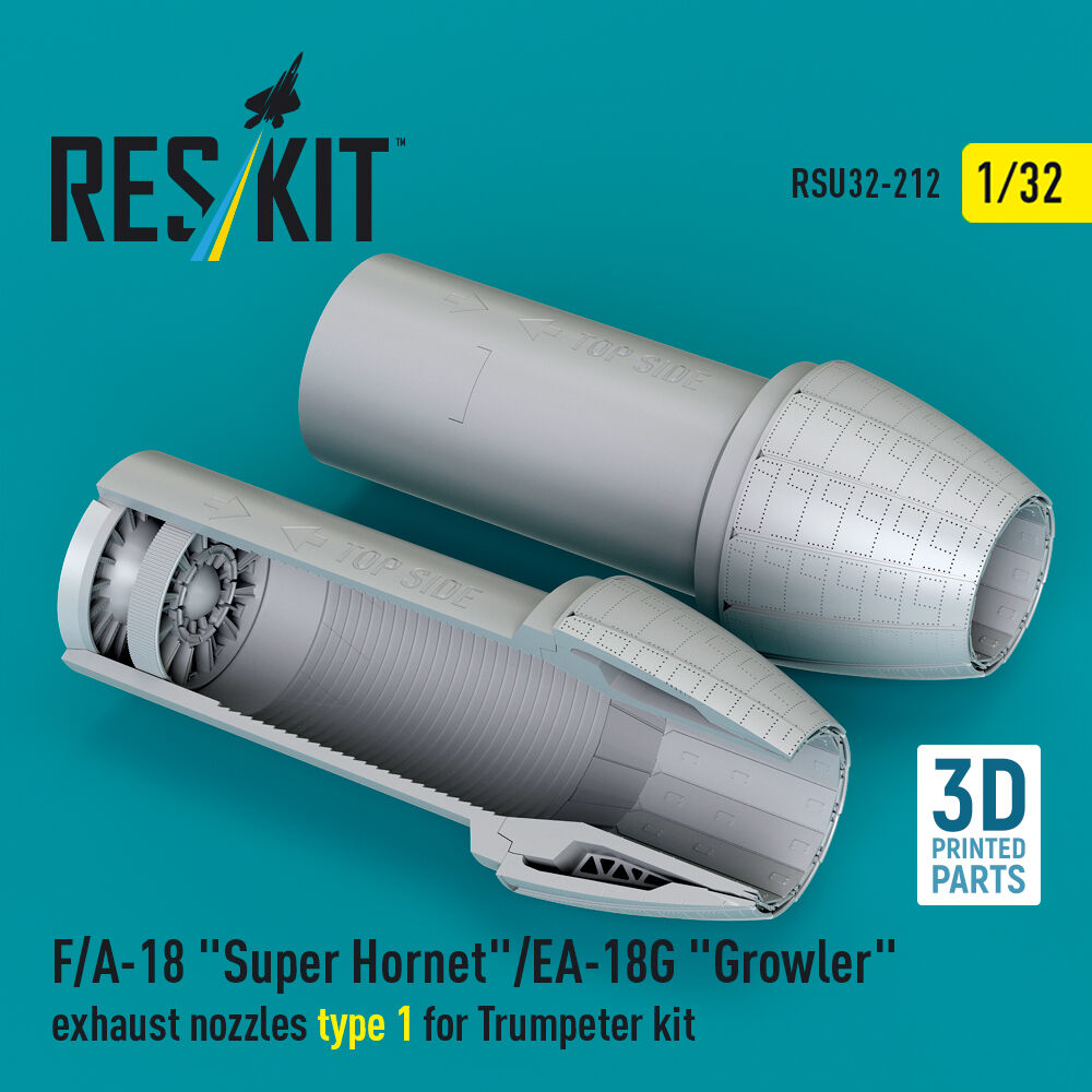 F/A-18 Super Hornet/EA-18G Growler exhaust nozzles type 1 for Trumpeter kit (3D Printed)