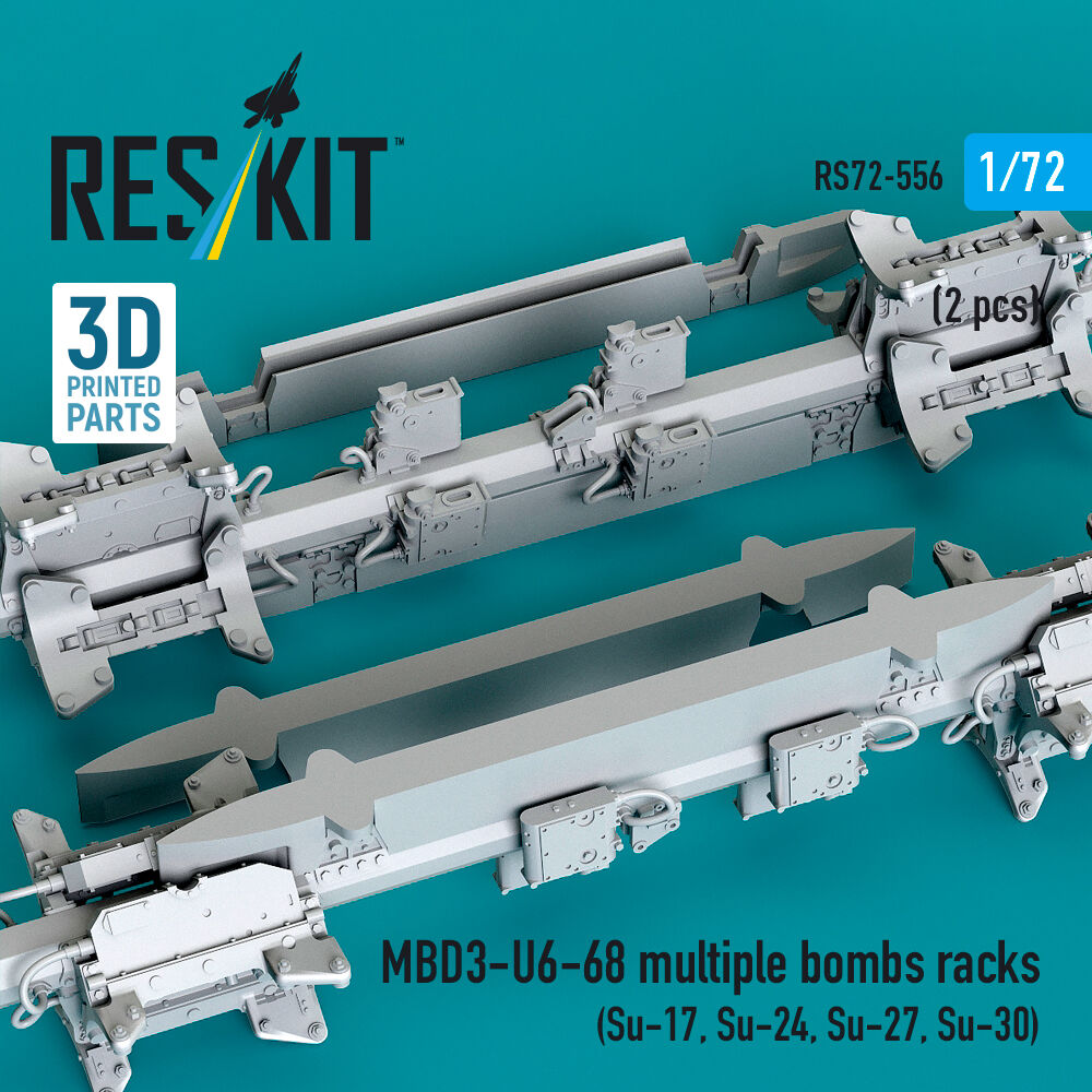 MBD3-U6-68 multiple bombs racks (2 pcs) (Su-17, Su-24, Su-27, Su-30) (3D Printed)