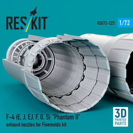 F-4 (E, J, EJ, F, G, S) Phantom II exhaust nozzles for Finemolds kit (3D Printed)