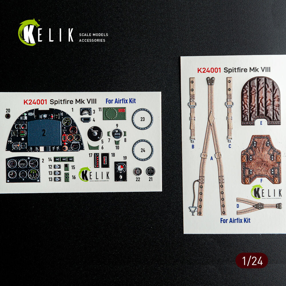 Spitfire Mk VIII interior 3D decals for Airfix kit