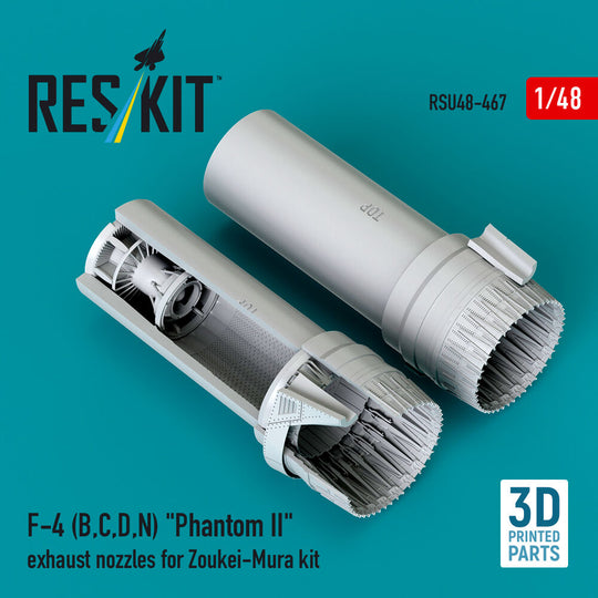 F-4 (B, C, D, N) Phantom II exhaust nozzles for Zoukei-Mura kit (3D Printed)