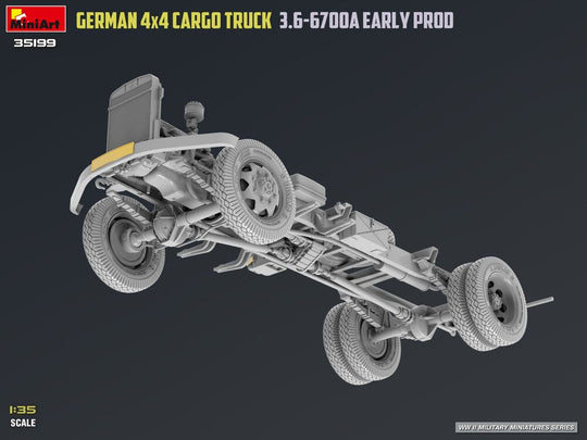 German 3t 4x4 Cargo Truck 3.6-6700A Early Prod