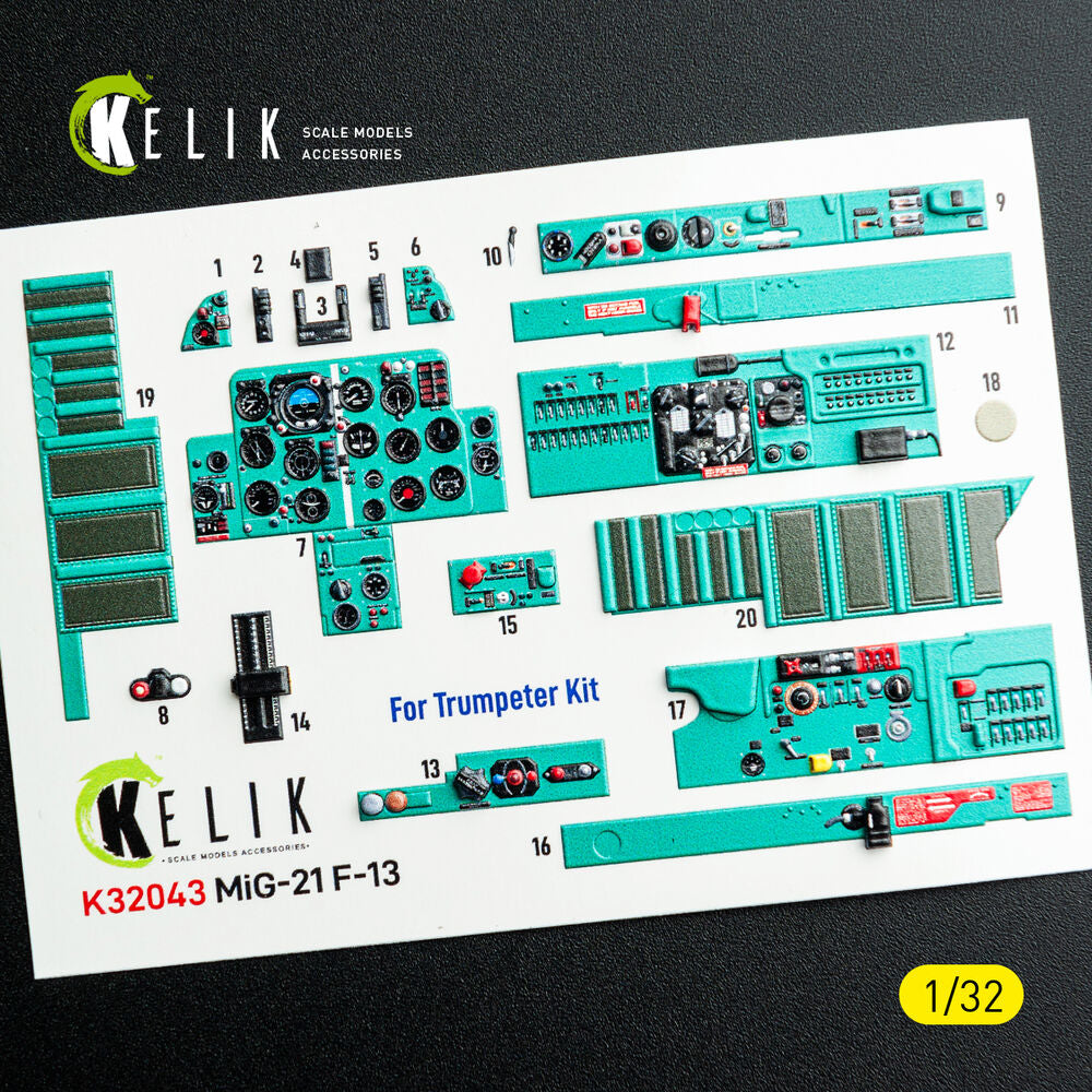 MiG-21 F-13 - interior 3D decals for Trumpeter kit