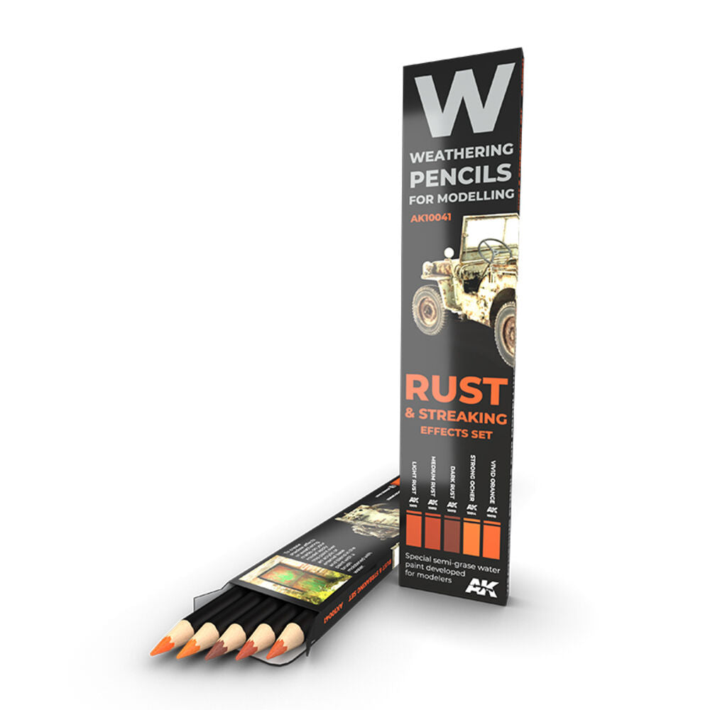 WATERCOLOR PENCIL SET RUST AND STREAKING SET