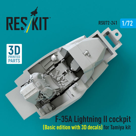 F-35A Lightning II cockpit (Basic edition with 3D decals) for Tamiya kit (3D Printed)