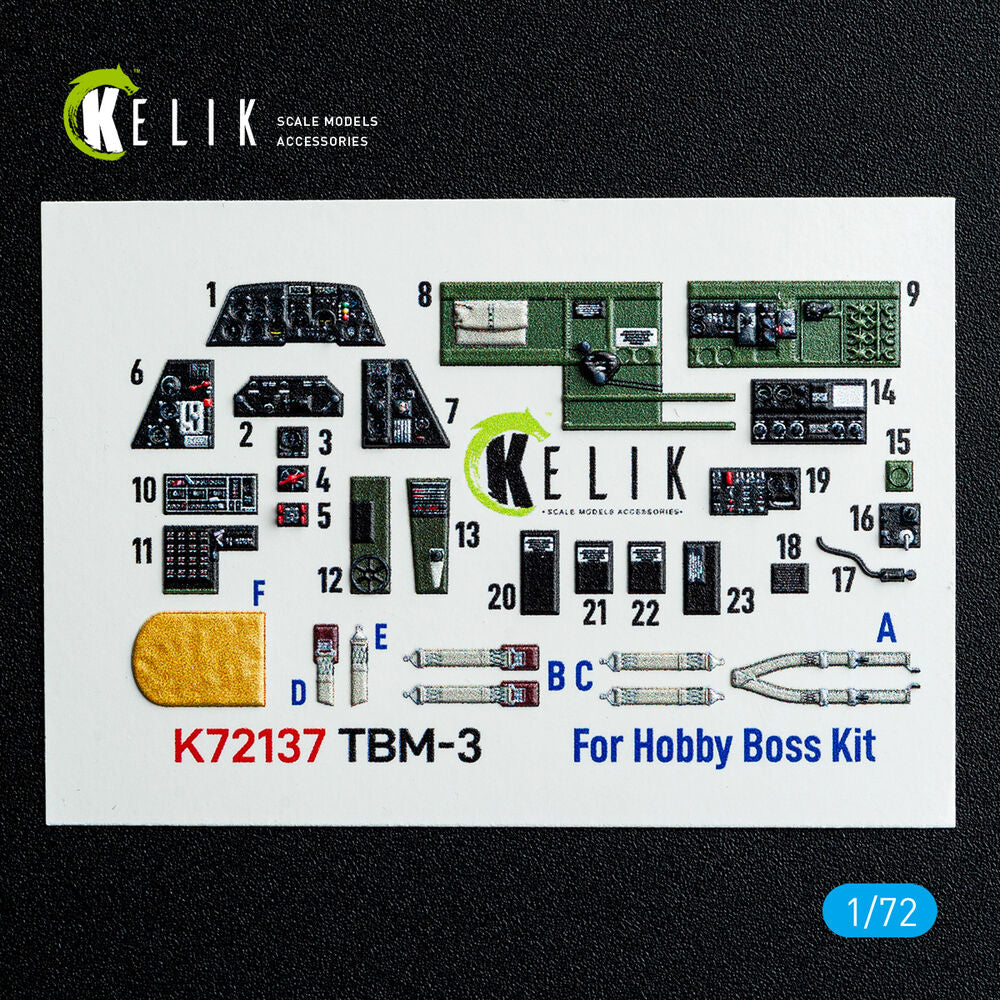 TBM-3 Avenger - interior 3D decals for HobbyBoss kit