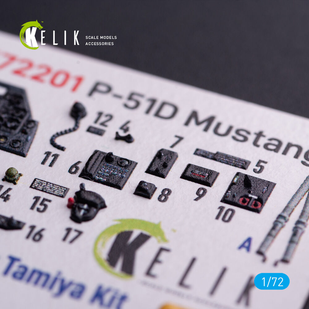 P-51D Mustang - interior 3D decals for Tamiya kit