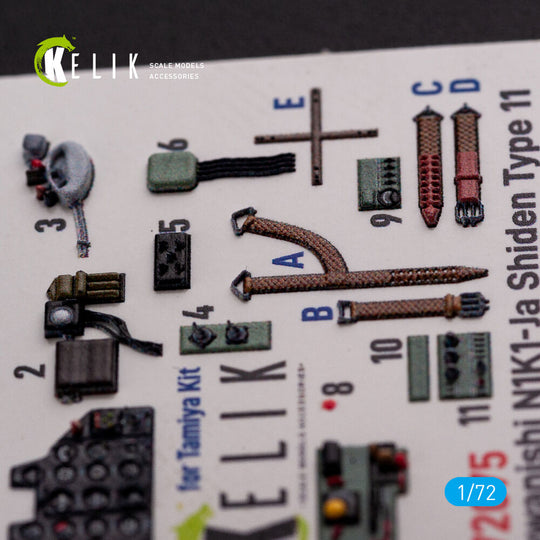 N1K1-Ja Shiden Type 11 interior 3D decals for Tamiya kit