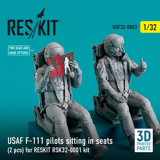 USAF F-111 pilots sitting in seats (2 pcs) for RESKIT RSK32-0002 kit (3D Printed)